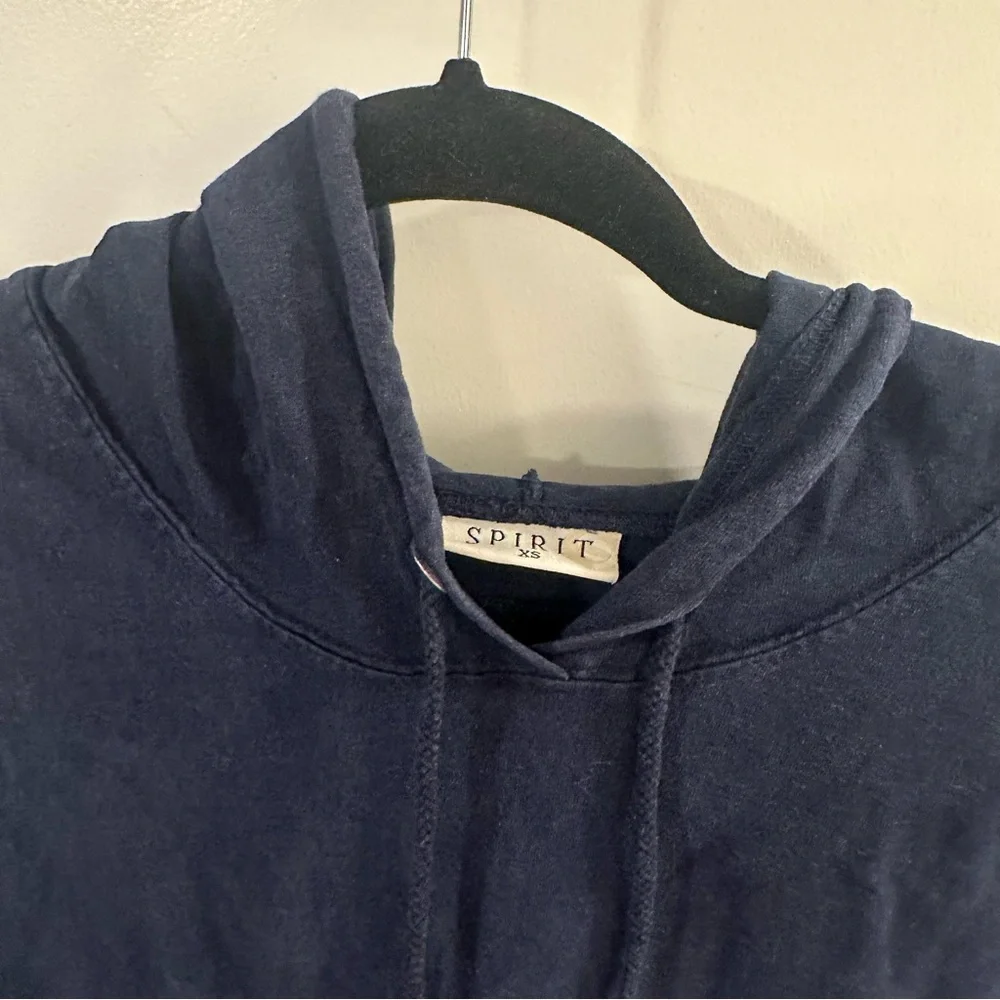 Spirit Activewear Cotton Hooded Pullover in Navy Blue Southhamptons New York